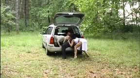 Threesome in the Wood: a Big Cock for 2 Sluts