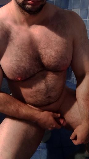 a nice cumshot in the bathroom at work