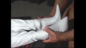 Fantastic MILF Tied and Gagged with Ball Fucked and Cum on Feet