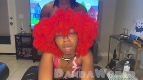Ebony Redhead Doggy POV Creampie