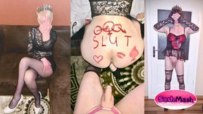 Femdom Wife Spanks Sissy Husband Balls