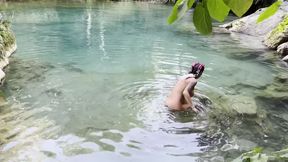 Pink Bikini Babe Gets Naked at Waterfall and Cave