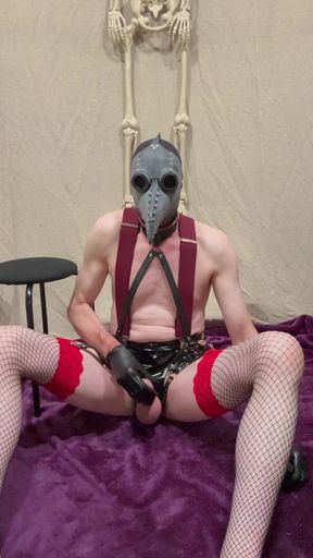 Big Erection With Red Top Stockings