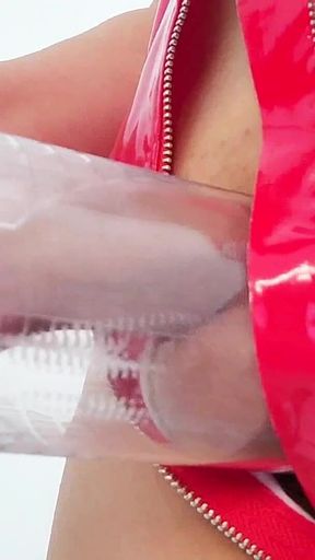 Reina Hanno Wears Red Leather and Do Cock Pump