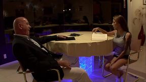 Watch as he starts licking this natural boobed, tattooed and pierced, brunette'_s pussy,...