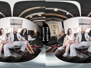 UP CLOSE VR - Cuckold Lesbo Olivia Jay Watches Girlfriend Dharma Jones Get Laid By Hung Dude - POV