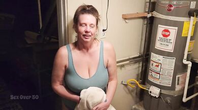 Lonely Big Tit MILF Landlady Seduces Tenant Guzzles Cum