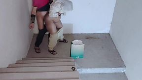 Step sister-in-law fucked on stairs during secret meeting