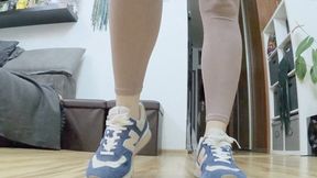 Giantess stretching in thight leggings - sexy pubic mound - monster ass will crush you
