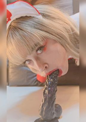 Horny Nurse Sucks BBC and Strokes Girl Cock Until She Cums