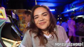 Teen Naudi Nala spreads her legs for a rough fuck at a night barcade