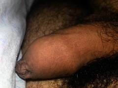 Process erection of my cock in the bed (22 year old)