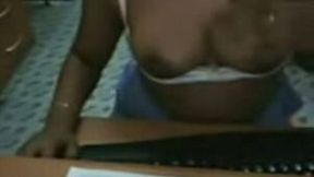 Just a cute Indian chubby girl on webcam flashing all she got