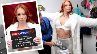 Naughty milf Kessie Shy gets her tight holes stretched for stealing