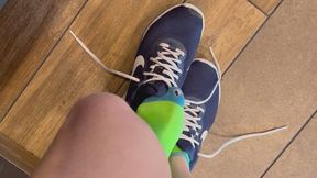 Slipping off my tennis shoes in public
