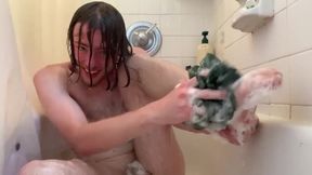 Scrubbing my soles and the rest of my figure