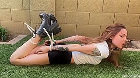 Little Lady Cuffed And Ziptied