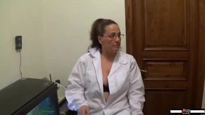 Busty mature performs massages in her studio