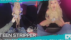 Angel Rae Doll In teen 18+ Stripper; Solo Striptease With Blonde Babe