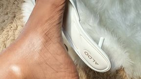 Soft soles try on heels for first time