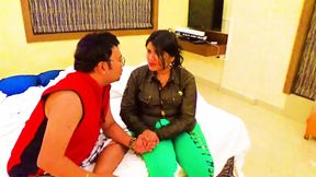 A couple made a hardcore enjoyment in their honeymoon in a hotel room, with full Hindi Audio, new face
