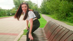 Cum in Mouth Blowjob in the Park - Risky Public Action