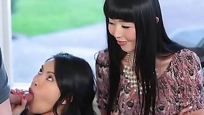 The bed and breakfast service come with the asian stepmom who is hot so is her stepdaughter