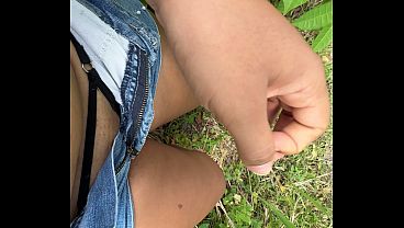 Colombian brunette has fun in public touching herself until she orgasms_ neighbors catch her