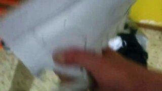 Shoes of unknown girls, in gym, cum inside black converse