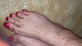 Peeing With My Pierced Cock On My Butt Plug And Then Showing My Toenails Full Of Piss