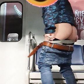 boy masturbates in the subway