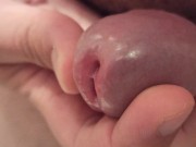 close up and tickling the peehole