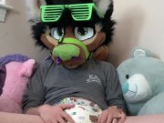 Furry ABDL Daddy Having Fun In a Soggy Diaper.