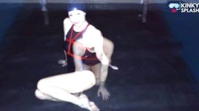 Swimwear Rope Bondage in Water: Hogtied & Gagged
