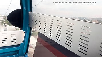 Amateur blonde with nice booty ass sucks and rides dick on the ferris wheel