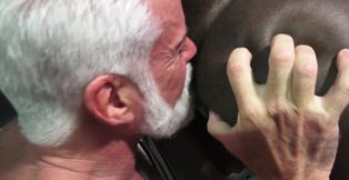 Rimjob from a bearded Santa-like mofo with insatiable appetite