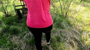 Tits slapping red in the woods