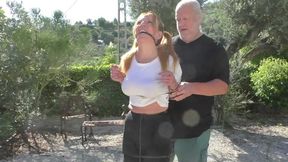 Next Level Bondage Walk Training in a public Park for Melodie - Full Clip wmv SD