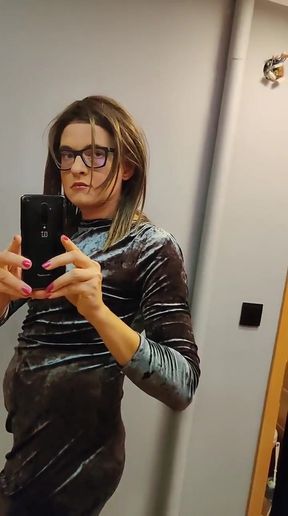 Walking in New Apartment in Sexy Outfit