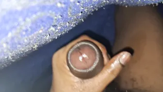 Oiled handjob on a big black cock solo