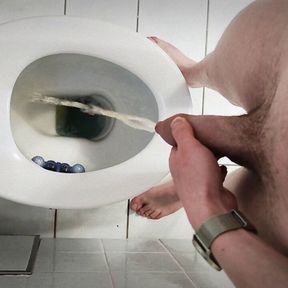 boy 18+ pissing with silver wristwatch