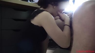 Brunette Won't Let Me Finish the Edit Unless I Finish Inside Her First