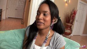 black ebony step-sister seduce big black cock stepbrother to hard fuck and let him cum in her mouth