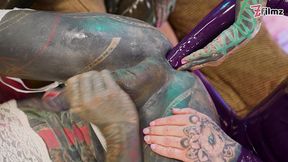 can she take two fists - sissy getting fisted by two chicks in latex
