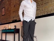 Stripping from my suit and pulling huge XXL butt plug out my ass