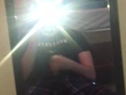 Teen JERKS OFF IN MIRROR
