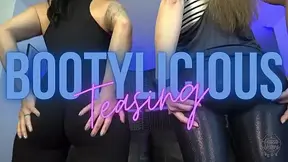 Two Fit Asses in Leggings Tease and Spank