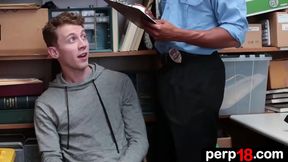 Horny Young 18+ Thief Gets Caught by Uniformed Officer in Intense Interracial Gay Scene
