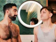 How AWKWARD is this! Boy gets boner in shower