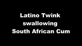 Leo's interracial series: Latino Twink swallowing South African Cum